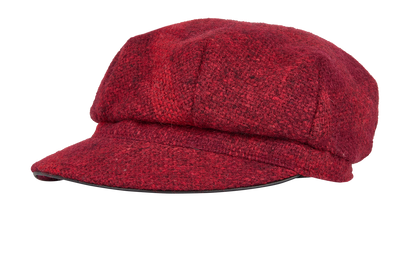 Burberry Tweed Check Peak Cap, &pound;90, Accessories, Red, Wool, Front view